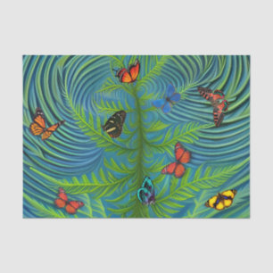 Papel De Seda Jardim de Sonhos de Borboleta abstrato