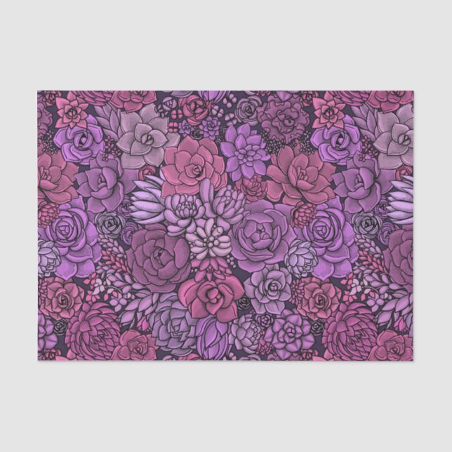 Papel De Seda Jardim de sucata em rosa e violeta (Frente )