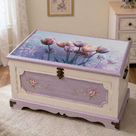 Papel De Seda Jardim de Tulipas Lavanda Corada Decoupage