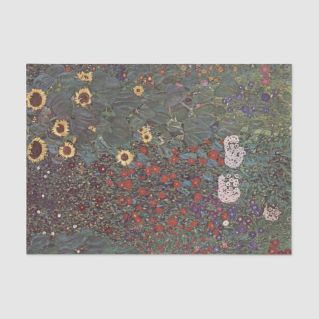 Papel De Seda Jardim do Campo com Girassóis por Gustav Klimt (Frente )