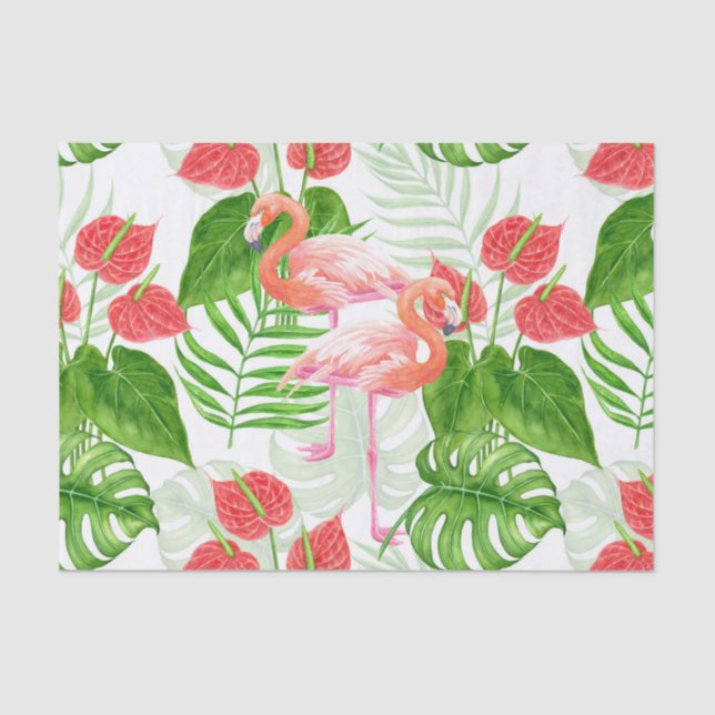 Papel De Seda Jardim Flamingo (Frente )
