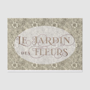 Papel De Seda Jardim Flor Francês Oval William Morris