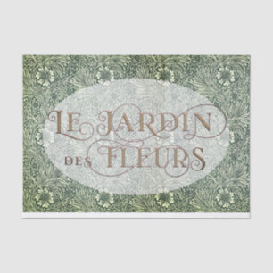 Papel De Seda Jardim Flor Francês Oval William Morris