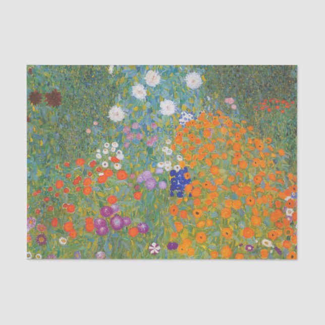 Papel De Seda Jardim Flor por Gustav Klimt (Frente )