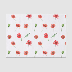 Papel De Seda Jardim Floral das Flores de Água Vermelha