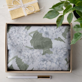 Papel De Seda Jardim Floral de Hortênsias Azuis 
