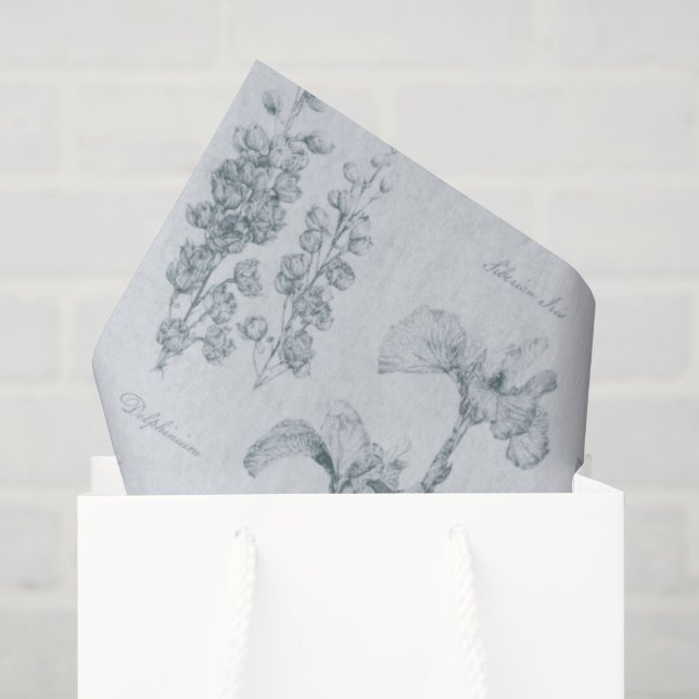 Papel De Seda Jardim Íris e Delfinium (Sacola de presentes)