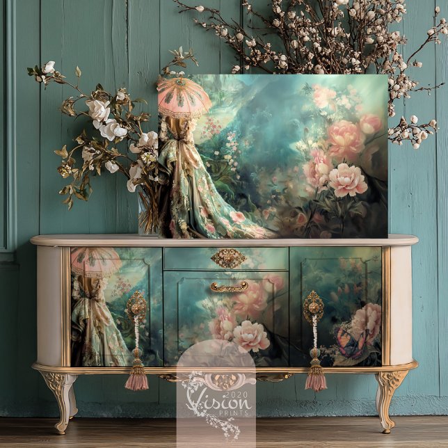 Papel De Seda Jardim Romance, Retrato Elegante, Floral Eetéal (Garden Romance Elegant Parasol Portrait & Ethereal Peony Floral Furniture Decoupage 2020visionprints)