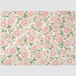 Papel De Seda Jardim Rosa Rosa Elegante