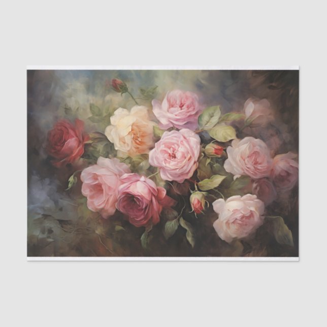 Papel De Seda Jardim Rosa vitoriano (Frente )