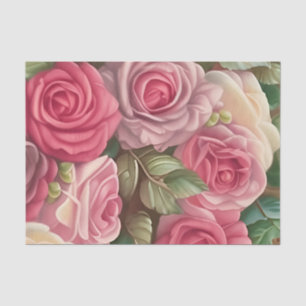 Papel De Seda Jardim Rosa vitoriano - Sangue rosa Pastel