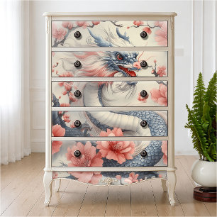 Papel De Seda Jardim Zen Japonês Dragão Decoupage de Arte Fina