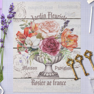 Papel De Seda Jardin fleuriste Trendy flores de madeira russa Fr