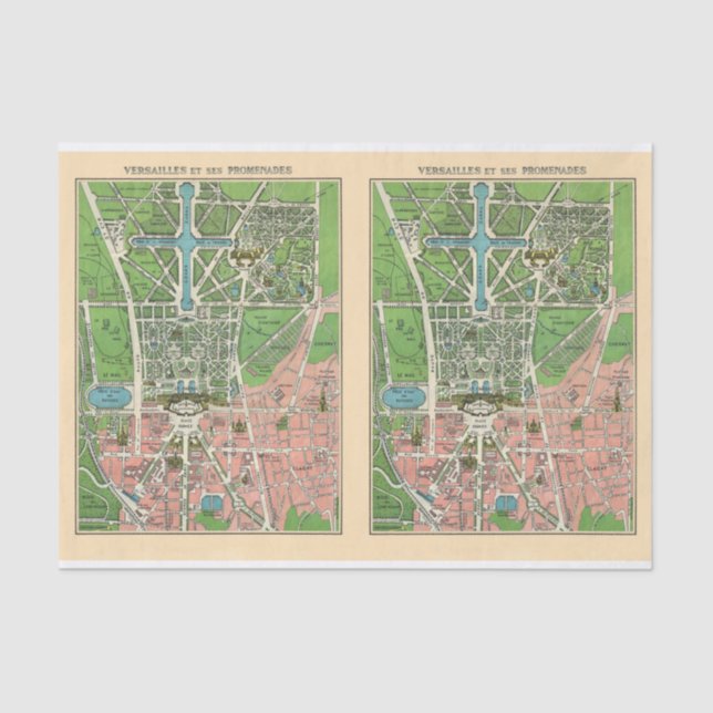 Papel De Seda Jardins de Versalhes, Decoupage de Vintagem Restau (Frente )