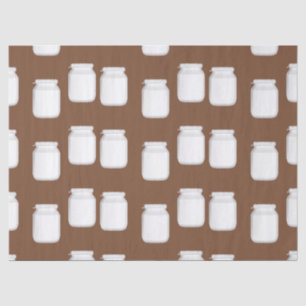 Papel De Seda Jars brancos em marrom