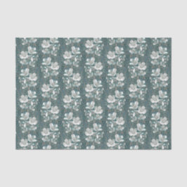 Papel De Seda Jasmine Bloom Vintage Flores Cinza Padrão Floral