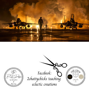 Papel De Seda Jato da USAF em Incêndio na Pista Decoupage