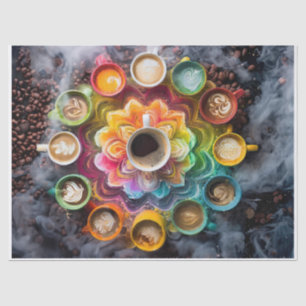 Papel De Seda Java Bean Mandala, Copas Coloridas