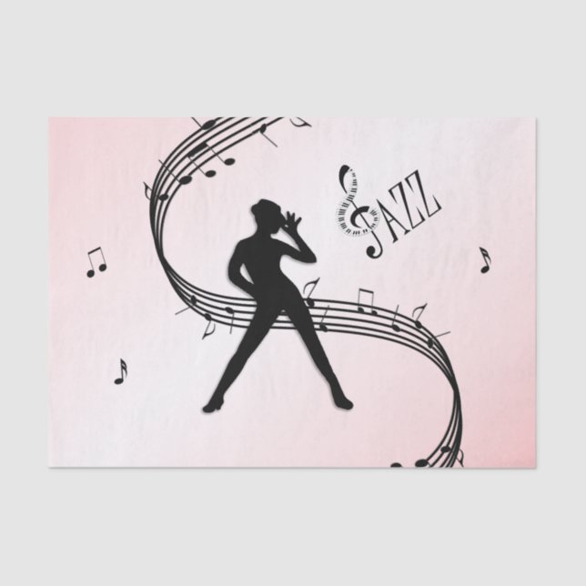 Papel De Seda Jazz Dance Pink Music (Frente )