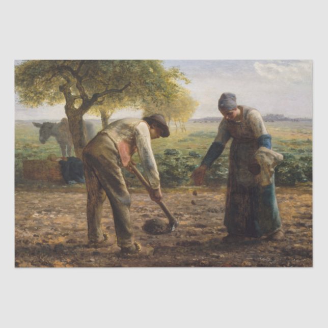 Papel De Seda Jean-Francois Millet - Potato Planters (Frente )