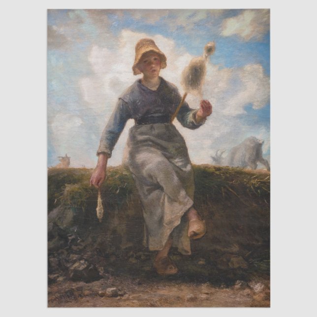 Papel De Seda Jean-Francois Millet - The Spinner Girl (Criador carregado)