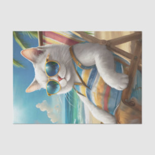 Papel De Seda Jeff Kickin'Back, White Cat Beach Cadeira