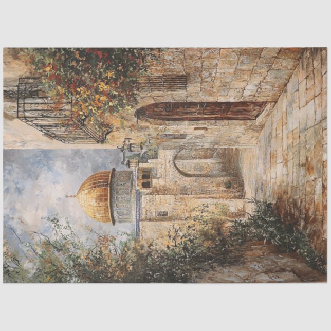 Papel De Seda Jerusalém em Decúbito da Rocha (Frente )