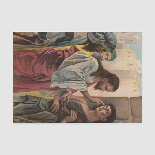 Papel De Seda Jesus Cristo curando o homem cego (Frente )