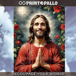 Papel De Seda Jesus Cristo escarlate tuness e reze com você