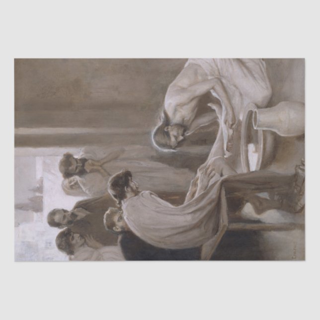 Papel De Seda Jesus Lavando os Pés de Seus Discípulos (Frente )