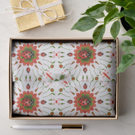 Papel De Seda Joaninha-do-Natal Vermelha Branca Verde