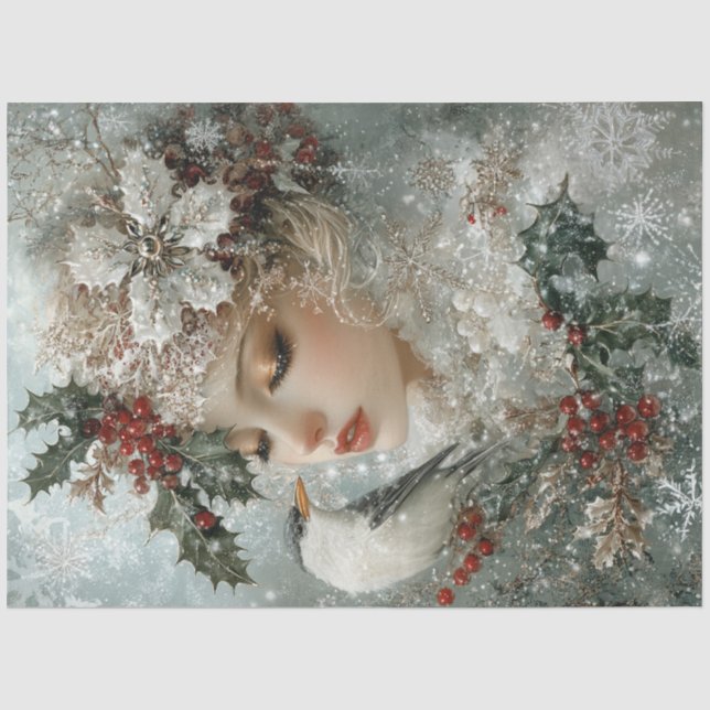 Papel De Seda Joaninha Floco de Neve (Frente )