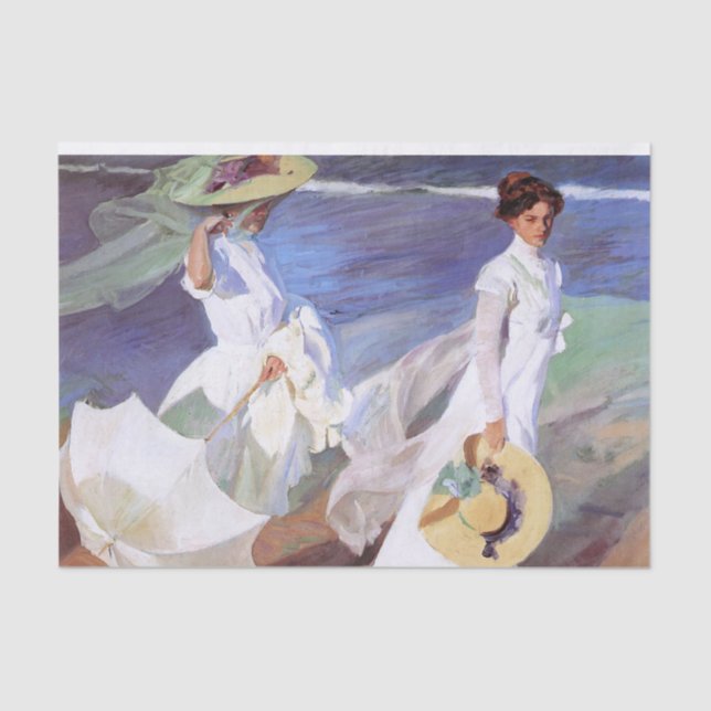 Papel De Seda Joaquin Sorolla Women Walking Beach (Frente )