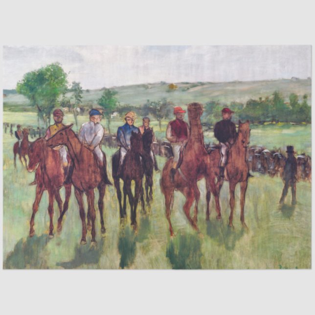 Papel De Seda Jockeys e Race Horses, Edgar Degas (Frente )