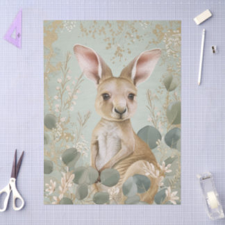 Papel De Seda Joey Fofo em Decoupage de folhas de Eucalipto