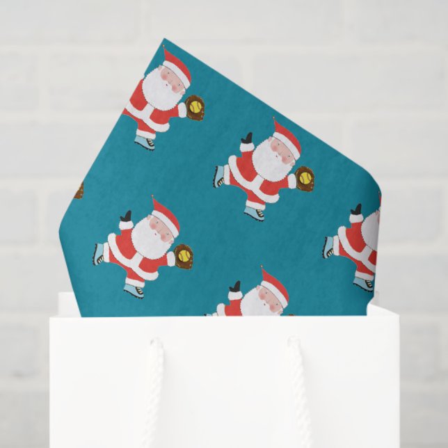 Papel De Seda Jogador de Softbol Natal (Sacola de presentes)