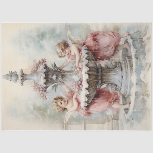 Papel De Seda Jogando na fonte (Frente )