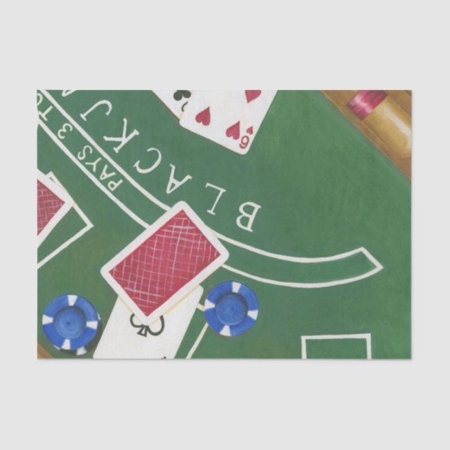 Papel De Seda Jogo de Blackjack com Chips por Chariklia Zarris (Frente )