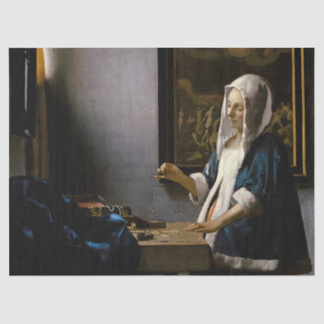 Papel De Seda Johannes Vermeer - Mulher Equilibrando (Frente )