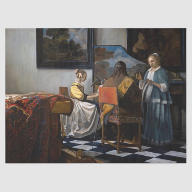 Papel De Seda Johannes Vermeer - O concerto (Frente )
