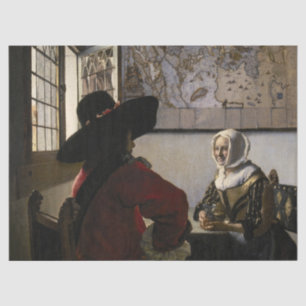Papel De Seda Johannes Vermeer - Oficial com uma Garota Rindo
