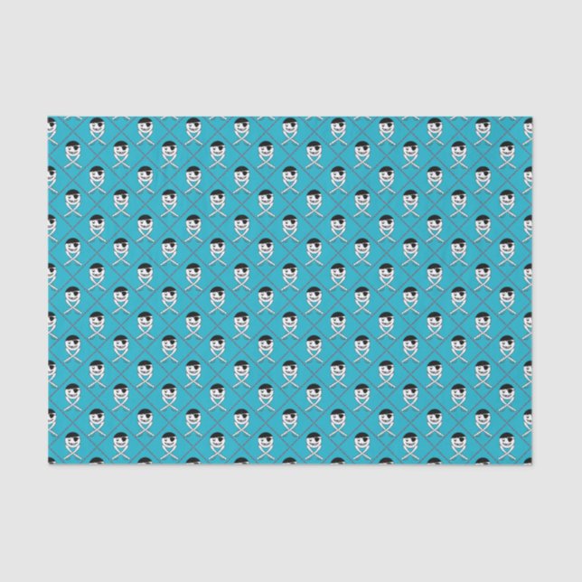 Papel De Seda Jolly Roger sobre o fundo Turquesa e o sotaque ver (Frente )