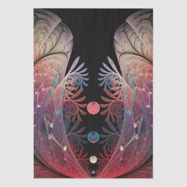 Papel De Seda Jonglage Abstrato Modern Fantasy Fractal Art (Frente )