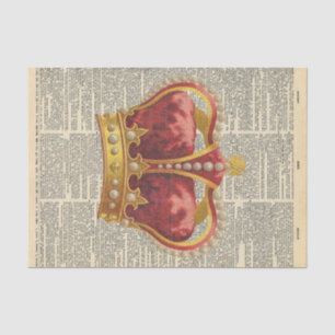 Papel De Seda Jornais Vintage com a Desvinculação da Coroa Verme
