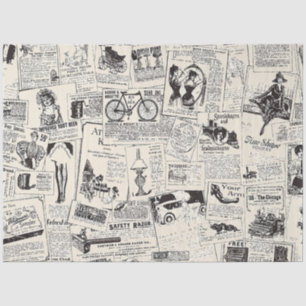 Papel De Seda Jornal Vintage