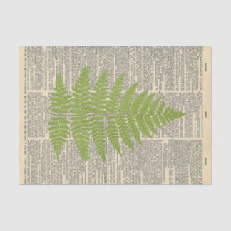 Papel De Seda Jornal Vintage com a dissociação de folha verde