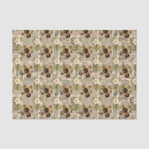 Papel De Seda Jornal Vintage e Berries