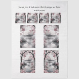 Papel De Seda Journal Covers Mount Fuji Cherry Blossom Coasters 
