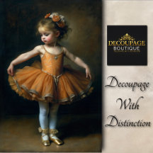 Jovem Bailarina Vintage em Decoupage de Tutu Laran