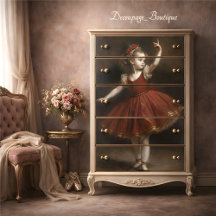 Jovem Bailarina Vintage em Decoupage de Tutu Verme